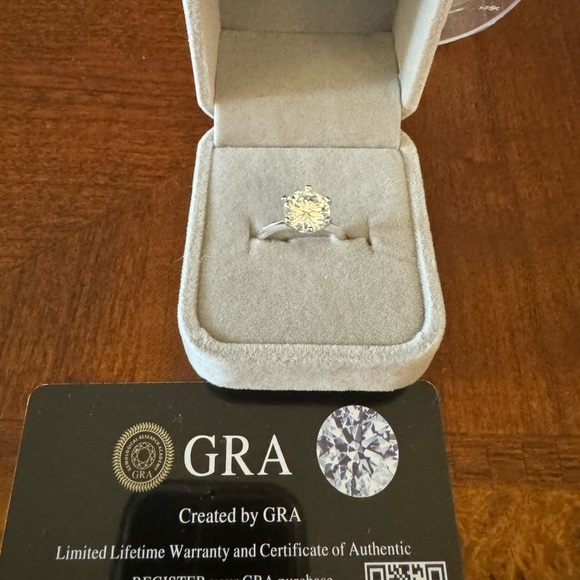 3 ct Solitaire Moissanite Diamond, 925 Silver, Engagement, Wedding, Glam Ring, 6 - Picture 14 of 14